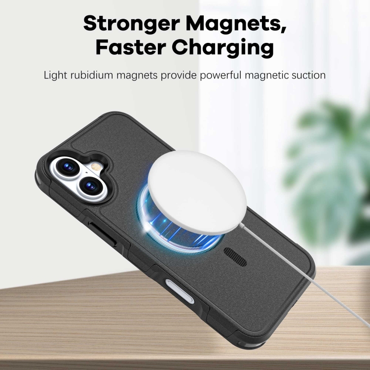 For iPhone 16 Plus RedPepper Armor Magsafe PC Hybrid TPU Phone Case(Black) For iPhone 16 Plus RedPepper Armor Magsafe PC Hybrid TPU Phone Case(Black)