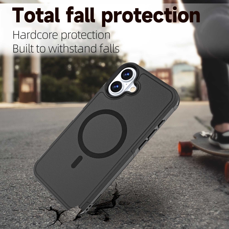 For iPhone 16 Plus RedPepper Armor Magsafe PC Hybrid TPU Phone Case(Black) For iPhone 16 Plus RedPepper Armor Magsafe PC Hybrid TPU Phone Case(Black)