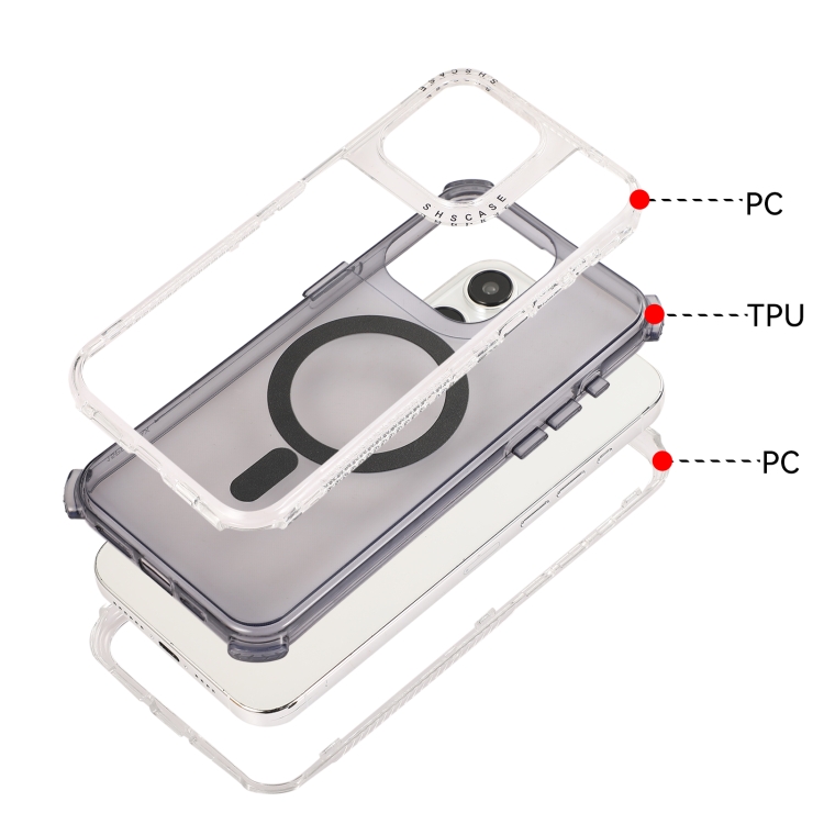 For iPhone 15 Plus Dreamland MagSafe Magnetic 3 in 1 TPU + PC Phone Case(Transparent Black) For iPhone 15 Plus Dreamland MagSafe Magnetic 3 in 1 TPU + PC Phone Case(Transparent Black)