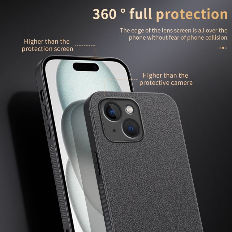 For iPhone 15 HUIYI Leather Magnetic Phone Case(Grey) For iPhone 15 HUIYI Leather Magnetic Phone Case(Grey)