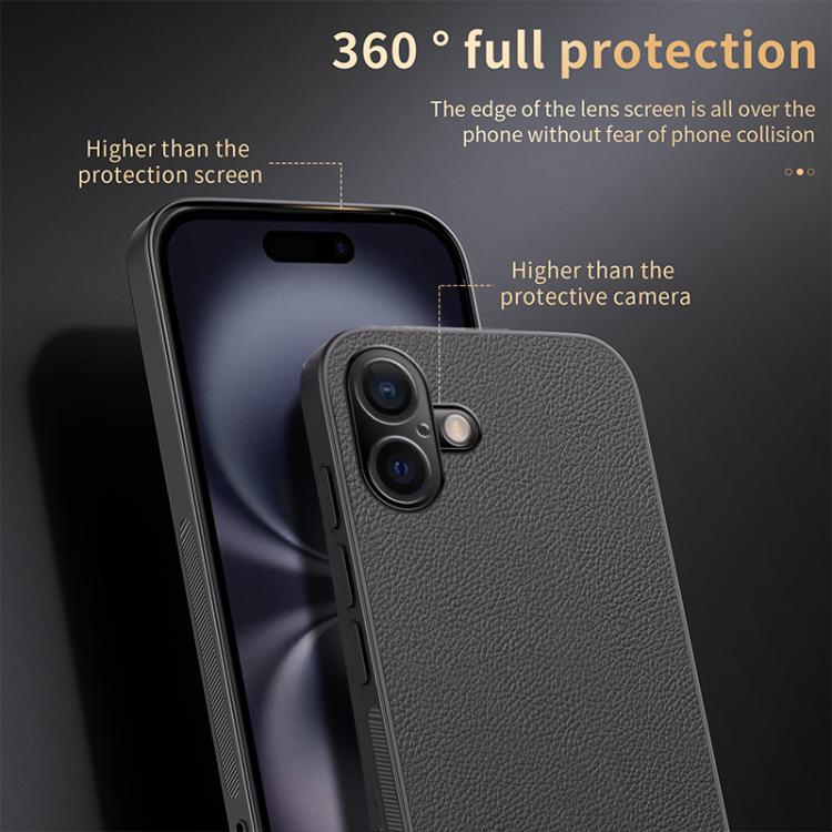 For iPhone 16 HUIYI Leather Magnetic Phone Case(Blue) For iPhone 16 HUIYI Leather Magnetic Phone Case(Blue)