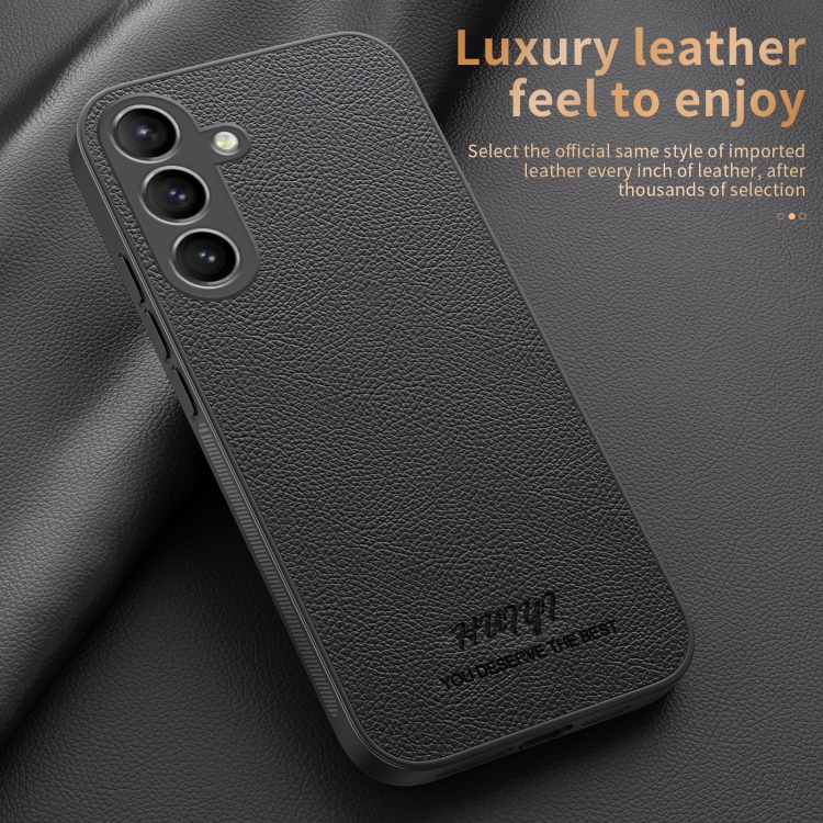 For Samsung Galaxy S23 FE 5G HUIYI Leather Magnetic Phone Case(Blue)