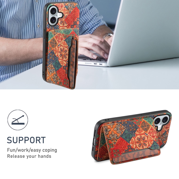 For iPhone 16 Card Slot Holder Phone Case(Winter Blue) For iPhone 16 Card Slot Holder Phone Case(Winter Blue)