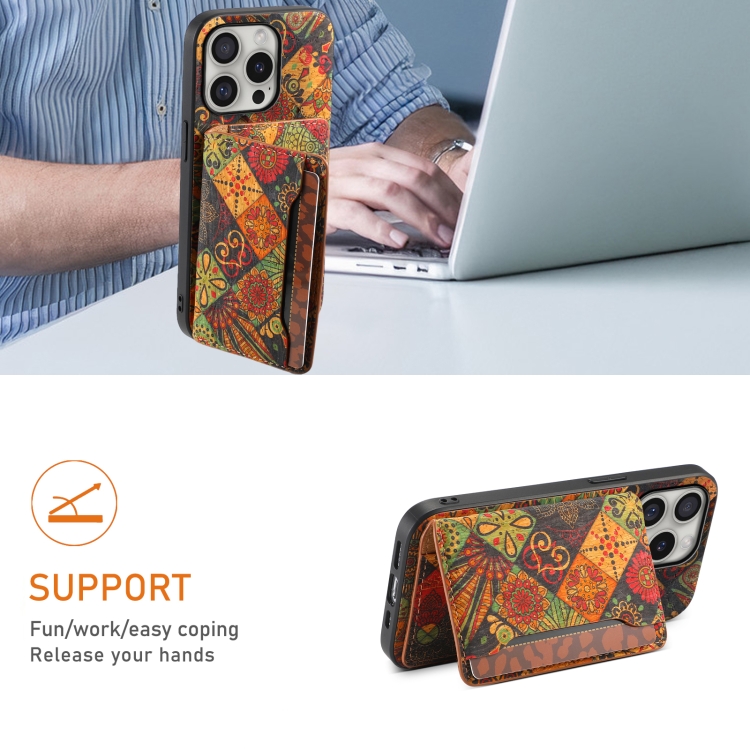 For iPhone 16 Pro Card Slot Holder Phone Case(Autumn Yellow) For iPhone 16 Pro Card Slot Holder Phone Case(Autumn Yellow)