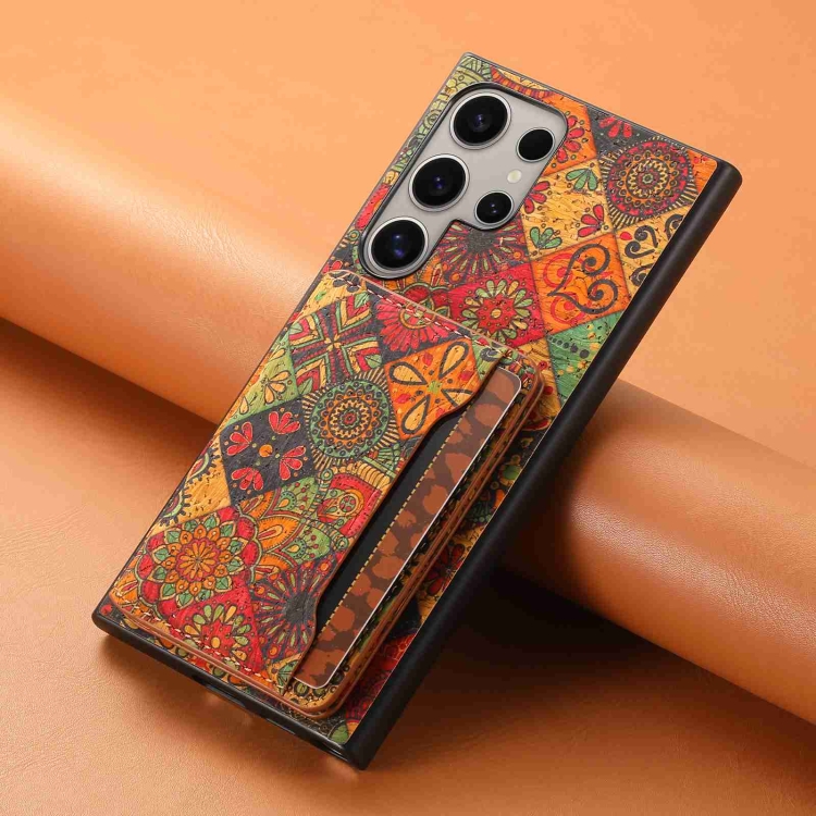 For Samsung Galaxy S24 Ultra 5G Card Slot Holder Phone Case(Autumn Yellow) For Samsung Galaxy S24 Ultra 5G Card Slot Holder Phone Case(Autumn Yellow)