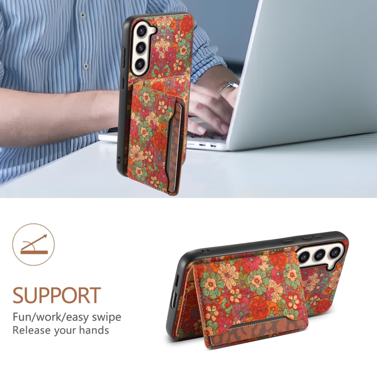 For Samsung Galaxy S23+ 5G Card Slot Holder Phone Case(Summer Red) For Samsung Galaxy S23+ 5G Card Slot Holder Phone Case(Summer Red)
