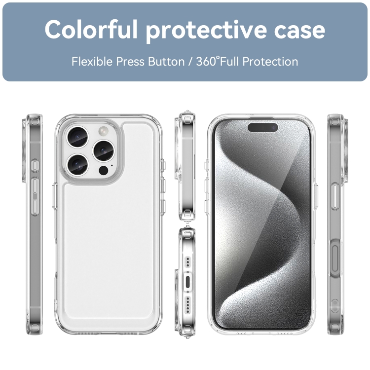 For iPhone 16 Pro Candy Series TPU Phone Case(Transparent) For iPhone 16 Pro Candy Series TPU Phone Case(Transparent)