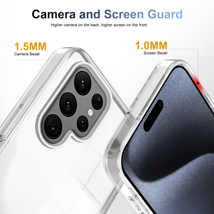 For Samsung Galaxy S22 Ultra 5G 2.5mm Anti-slip Clear Acrylic Hybrid TPU Phone Case(Transparent) For Samsung Galaxy S22 Ultra 5G 2.5mm Anti-slip Clear Acrylic Hybrid TPU Phone Case(Transparent)