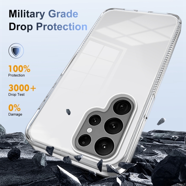 For Samsung Galaxy S22 Ultra 5G 2.5mm Anti-slip Clear Acrylic Hybrid TPU Phone Case(Transparent) For Samsung Galaxy S22 Ultra 5G 2.5mm Anti-slip Clear Acrylic Hybrid TPU Phone Case(Transparent)