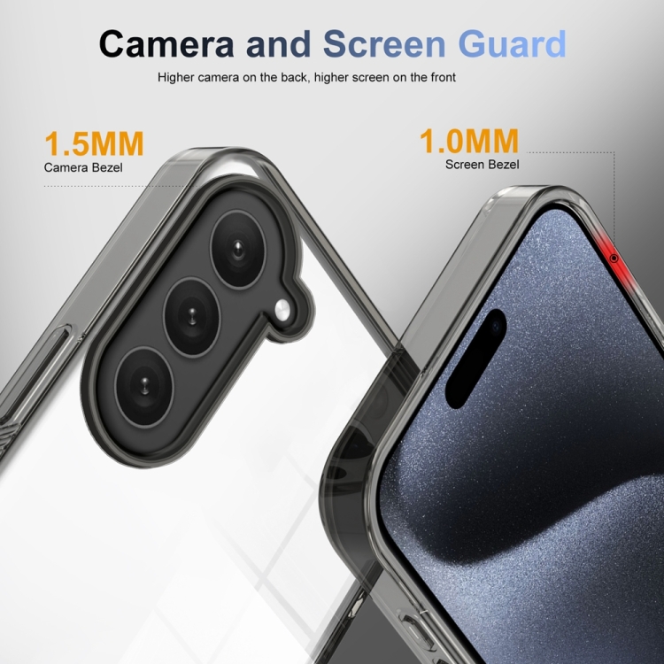 For Samsung Galaxy S23 5G 2.5mm Anti-slip Clear Acrylic Hybrid TPU Phone Case(Black) For Samsung Galaxy S23 5G 2.5mm Anti-slip Clear Acrylic Hybrid TPU Phone Case(Black)