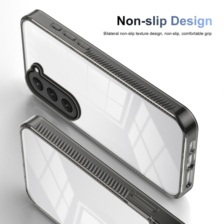 For Samsung Galaxy S23 5G 2.5mm Anti-slip Clear Acrylic Hybrid TPU Phone Case(Black) For Samsung Galaxy S23 5G 2.5mm Anti-slip Clear Acrylic Hybrid TPU Phone Case(Black)