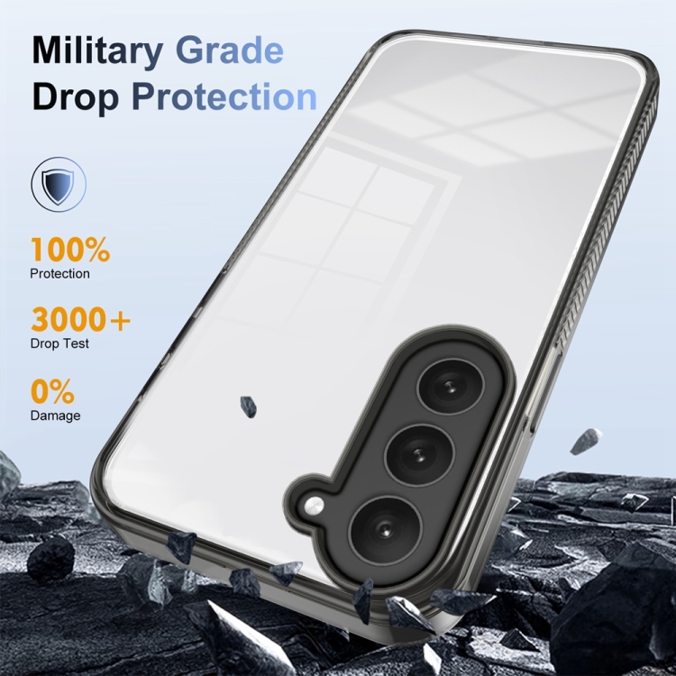For Samsung Galaxy S23 5G 2.5mm Anti-slip Clear Acrylic Hybrid TPU Phone Case(Black) For Samsung Galaxy S23 5G 2.5mm Anti-slip Clear Acrylic Hybrid TPU Phone Case(Black)