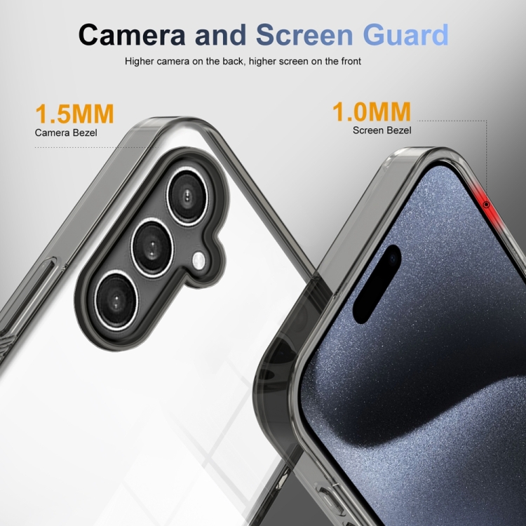 For Samsung Galaxy S23 FE 5G 2.5mm Anti-slip Clear Acrylic Hybrid TPU Phone Case(Black) For Samsung Galaxy S23 FE 5G 2.5mm Anti-slip Clear Acrylic Hybrid TPU Phone Case(Black)