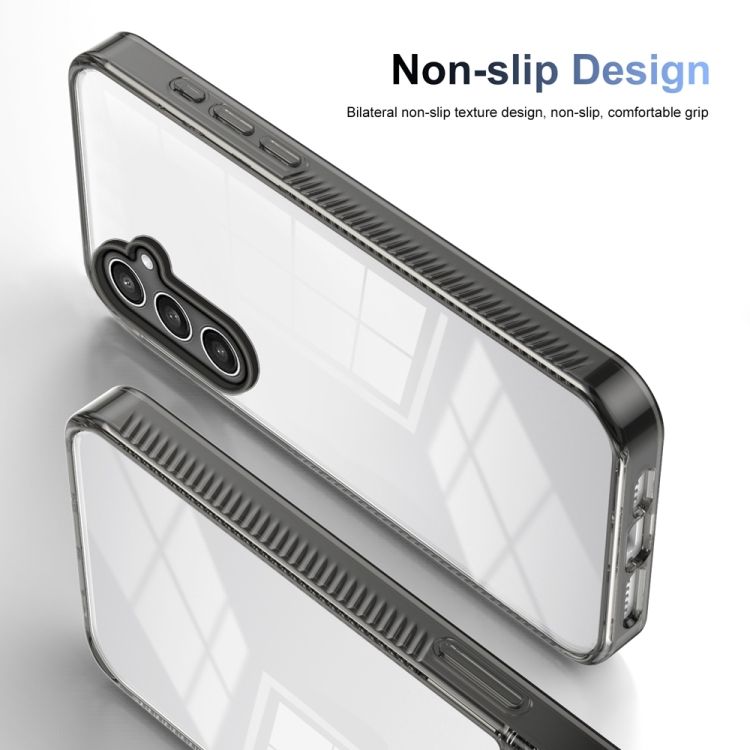 For Samsung Galaxy S23 FE 5G 2.5mm Anti-slip Clear Acrylic Hybrid TPU Phone Case(Black) For Samsung Galaxy S23 FE 5G 2.5mm Anti-slip Clear Acrylic Hybrid TPU Phone Case(Black)