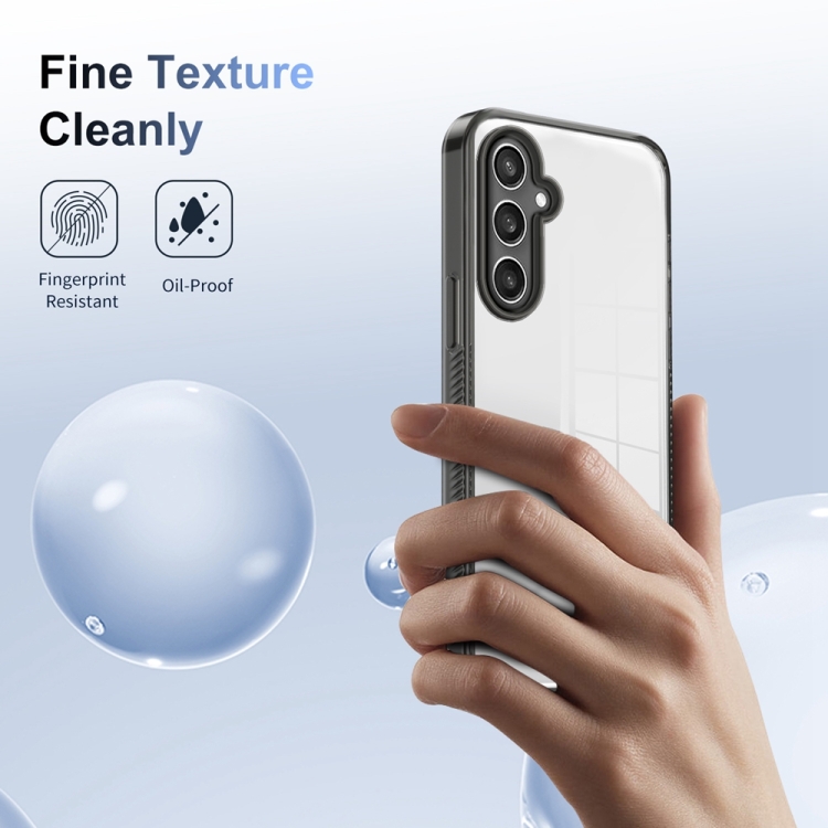 For Samsung Galaxy S23 FE 5G 2.5mm Anti-slip Clear Acrylic Hybrid TPU Phone Case(Black) For Samsung Galaxy S23 FE 5G 2.5mm Anti-slip Clear Acrylic Hybrid TPU Phone Case(Black)