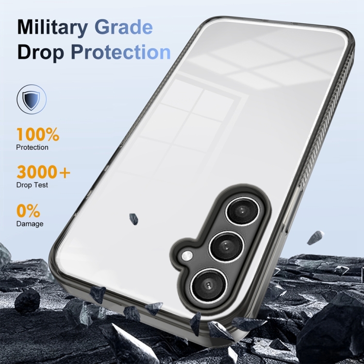 For Samsung Galaxy S23 FE 5G 2.5mm Anti-slip Clear Acrylic Hybrid TPU Phone Case(Black) For Samsung Galaxy S23 FE 5G 2.5mm Anti-slip Clear Acrylic Hybrid TPU Phone Case(Black)