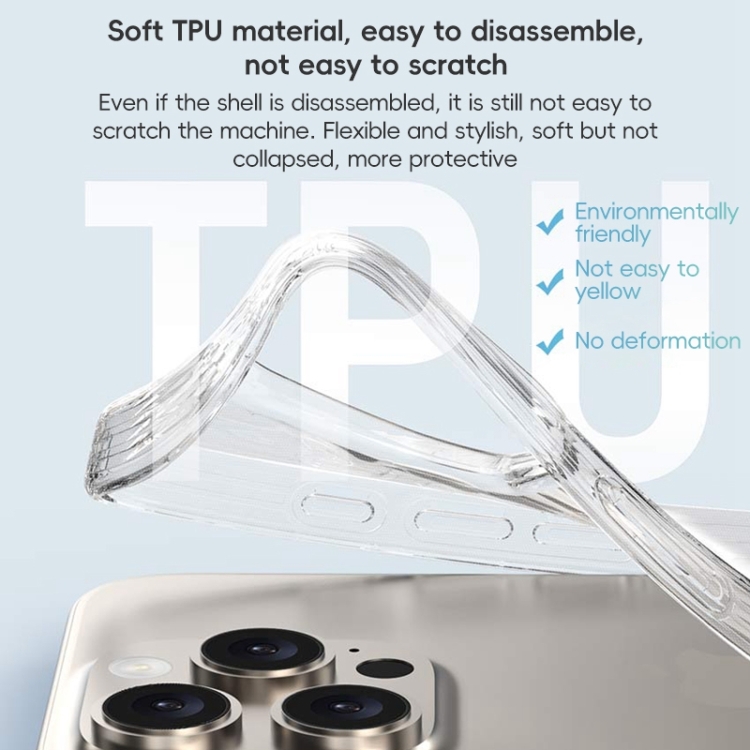 For iPhone 16 ZGA Clear TPU Shockproof Phone Case(Transparent)