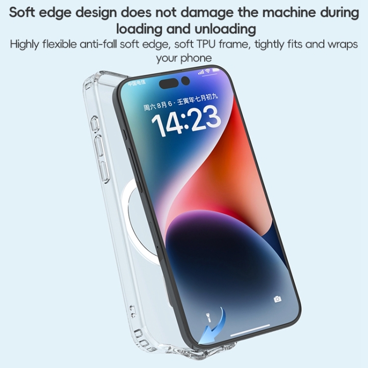 For iPhone 15 Pro Max ZGA Magsafe Clear PC Hybrid TPU Phone Case(Transparent) For iPhone 15 Pro Max ZGA Magsafe Clear PC Hybrid TPU Phone Case(Transparent)