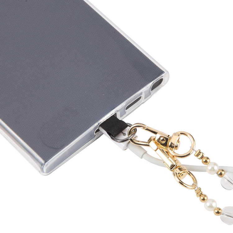 Mobile Phone Anti-lost Long Chain Flash Diamond Pearl Crossbody Lanyard(Black) Mobile Phone Anti-lost Long Chain Flash Diamond Pearl Crossbody Lanyard(Black)