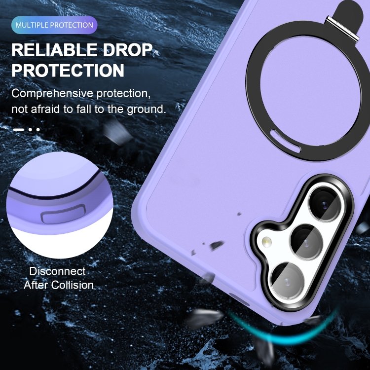 For Samsung Galaxy S23+ 5G MagSafe Holder Skin-feel PC Hybrid TPU Phone Case(Light Purple) For Samsung Galaxy S23+ 5G MagSafe Holder Skin-feel PC Hybrid TPU Phone Case(Light Purple)