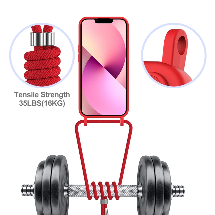 For iPhone 15 Plus Integrated Card Bag Solid Color Liquid Silicone Phone Case with Lanyard(Red) For iPhone 15 Plus Integrated Card Bag Solid Color Liquid Silicone Phone Case with Lanyard(Red)