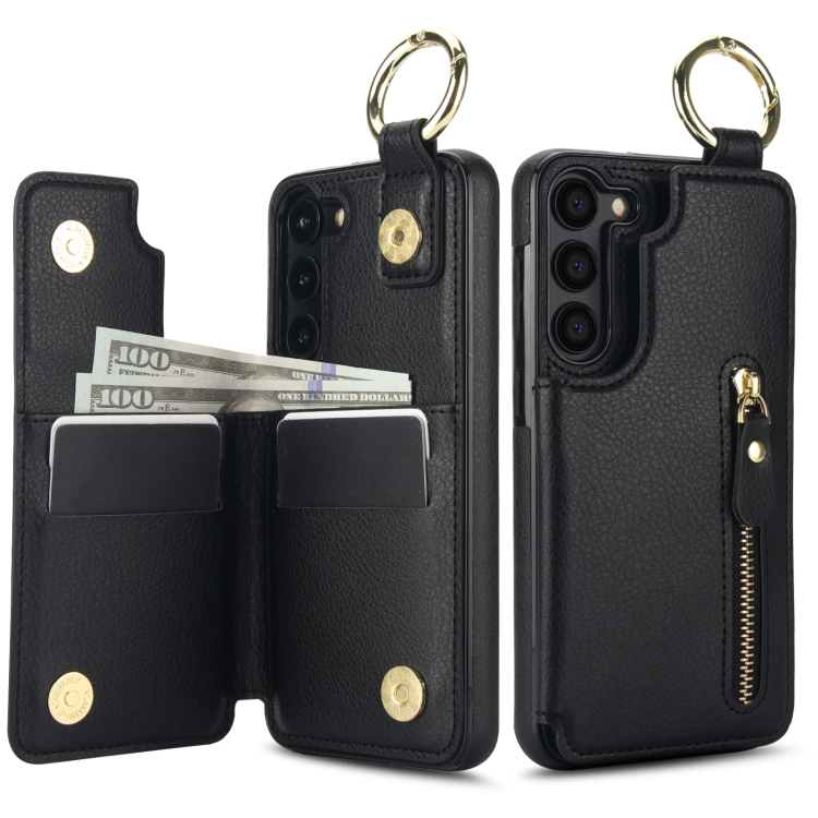 For Samsung Galaxy S23+ 5G Litchi Texture Zipper Double Buckle Card Bag Phone Case(Black) For Samsung Galaxy S23+ 5G Litchi Texture Zipper Double Buckle Card Bag Phone Case(Black)
