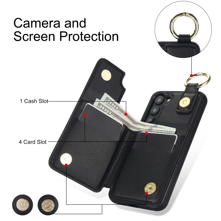 For Samsung Galaxy S23+ 5G Litchi Texture Zipper Double Buckle Card Bag Phone Case(Black) For Samsung Galaxy S23+ 5G Litchi Texture Zipper Double Buckle Card Bag Phone Case(Black)
