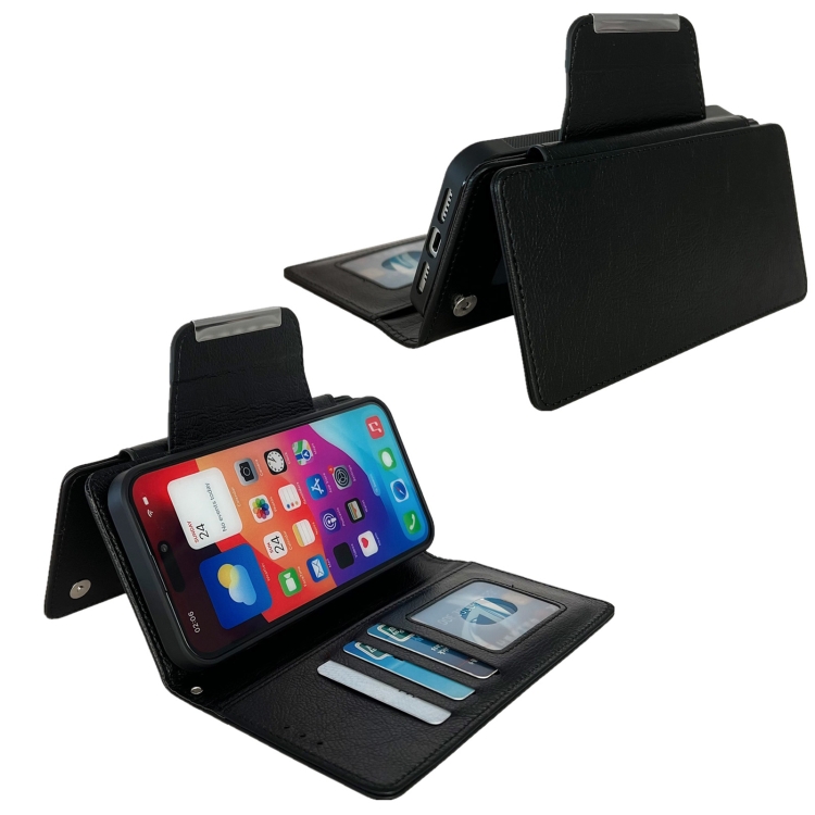 For iPhone 14 Multifunctional Seven Cards Wallet Leather Phone Case(Black) - 3