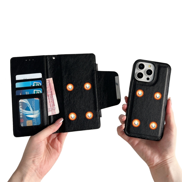 For iPhone 14 Multifunctional Seven Cards Wallet Leather Phone Case(Black) - 5