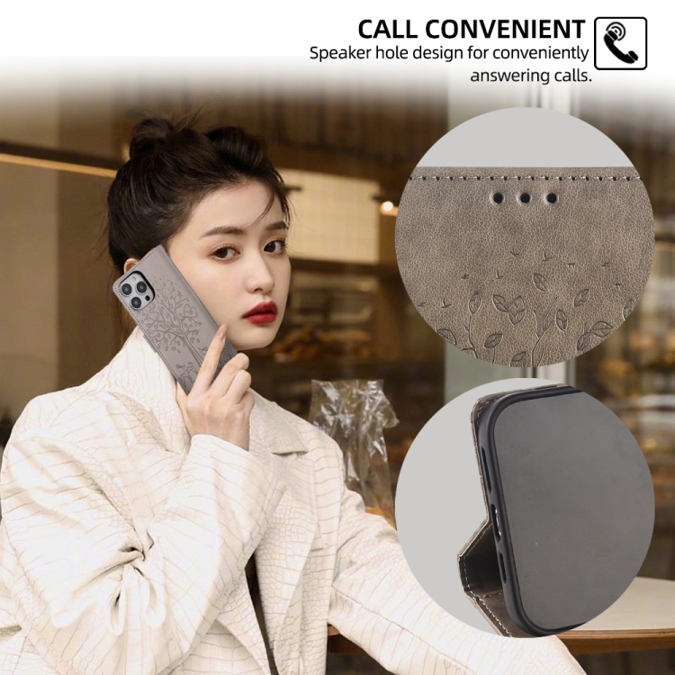 For Samsung Galaxy S23 5G Tree & Deer Embossed Leather Phone Case(Grey) For Samsung Galaxy S23 5G Tree & Deer Embossed Leather Phone Case(Grey)