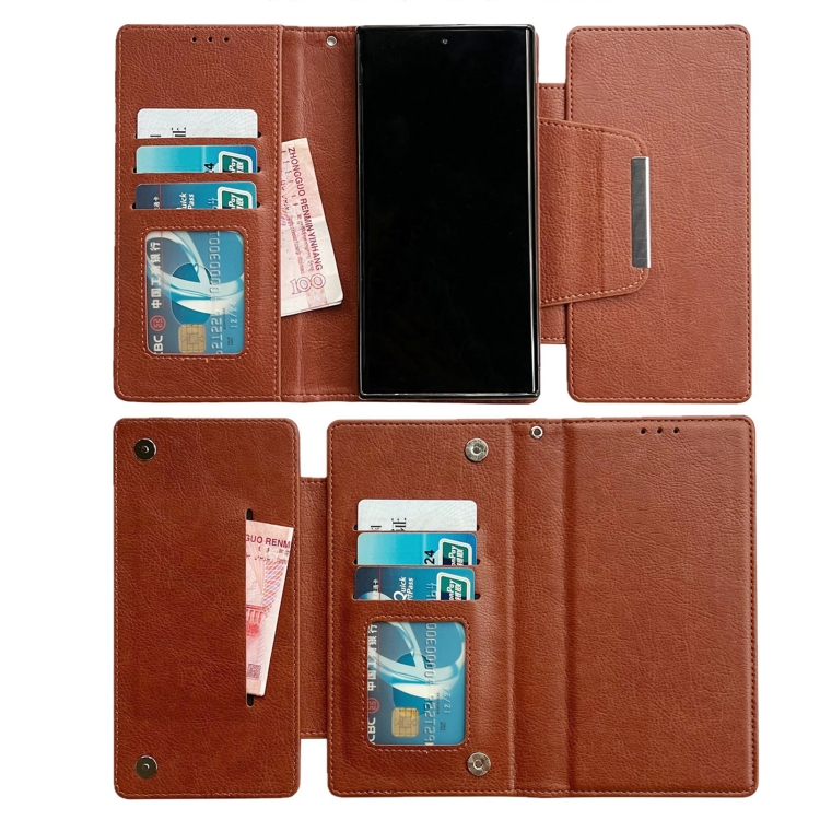 For Samsung Galaxy S23 Ultra 5G Multifunctional 7-Card Wallet Leather Phone Case(Brown) For Samsung Galaxy S23 Ultra 5G Multifunctional 7-Card Wallet Leather Phone Case(Brown)