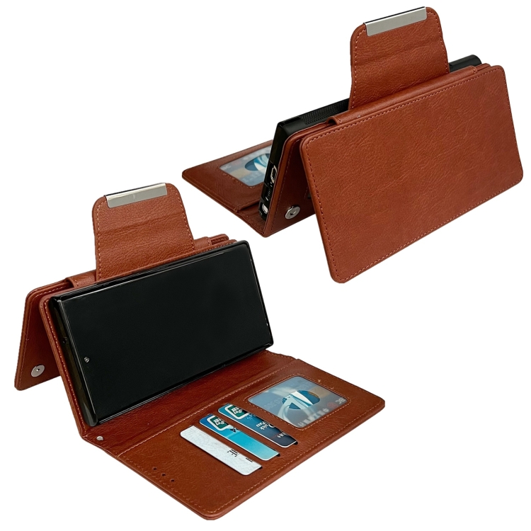 For Samsung Galaxy S23 Ultra 5G Multifunctional 7-Card Wallet Leather Phone Case(Brown) For Samsung Galaxy S23 Ultra 5G Multifunctional 7-Card Wallet Leather Phone Case(Brown)