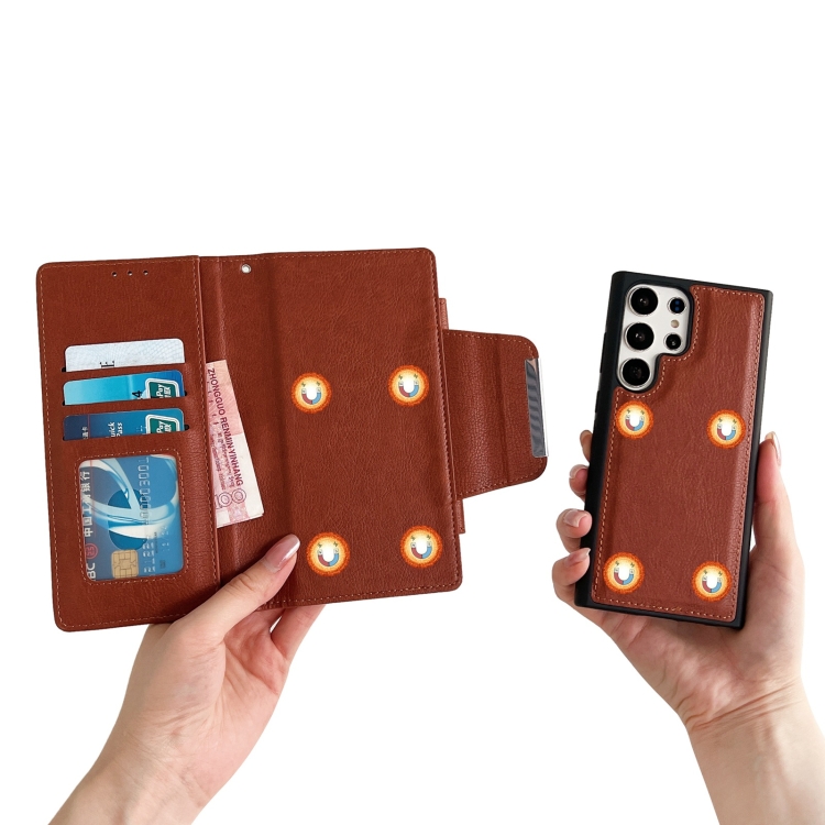 For Samsung Galaxy S23 Ultra 5G Multifunctional 7-Card Wallet Leather Phone Case(Brown) For Samsung Galaxy S23 Ultra 5G Multifunctional 7-Card Wallet Leather Phone Case(Brown)
