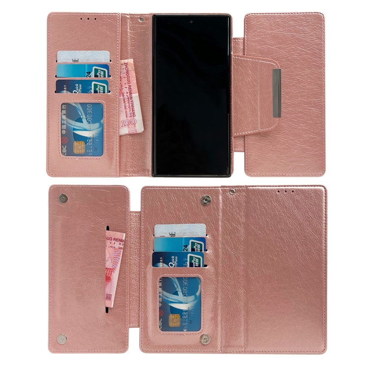 For Samsung Galaxy S22 5G Multifunctional 7-Card Wallet Leather Phone Case(Rose Gold) For Samsung Galaxy S22 5G Multifunctional 7-Card Wallet Leather Phone Case(Rose Gold)