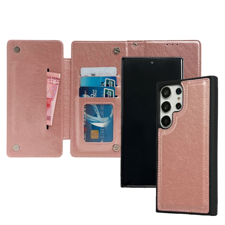 For Samsung Galaxy S22 5G Multifunctional 7-Card Wallet Leather Phone Case(Rose Gold) For Samsung Galaxy S22 5G Multifunctional 7-Card Wallet Leather Phone Case(Rose Gold)