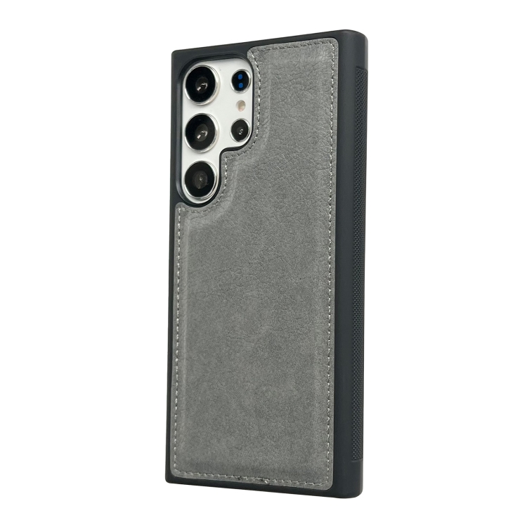 For Samsung Galaxy S22 Ultra 5G Cowhide Texture Back Cover Phone Case(Grey) For Samsung Galaxy S22 Ultra 5G Cowhide Texture Back Cover Phone Case(Grey)
