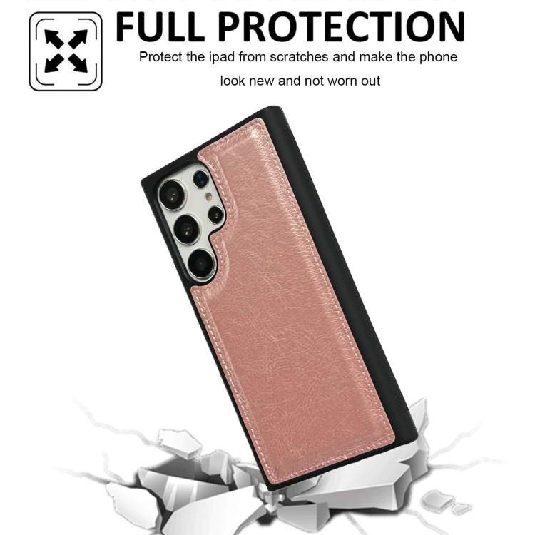 For Samsung Galaxy S22 5G Cowhide Texture Back Cover Phone Case(Rose Gold) For Samsung Galaxy S22 5G Cowhide Texture Back Cover Phone Case(Rose Gold)