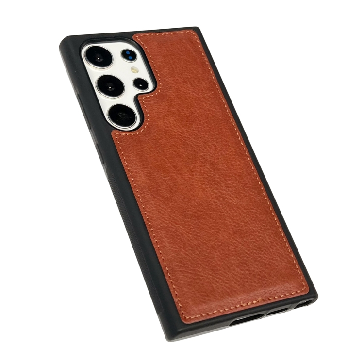 For Samsung Galaxy S21+ 5G Cowhide Texture Back Cover Phone Case(Brown) For Samsung Galaxy S21+ 5G Cowhide Texture Back Cover Phone Case(Brown)