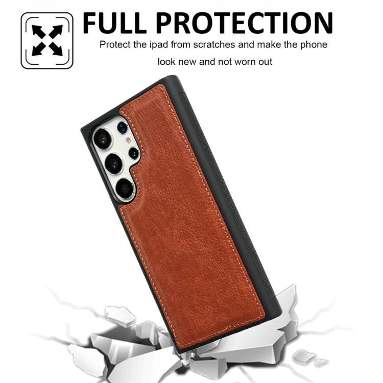 For Samsung Galaxy S21+ 5G Cowhide Texture Back Cover Phone Case(Brown) For Samsung Galaxy S21+ 5G Cowhide Texture Back Cover Phone Case(Brown)