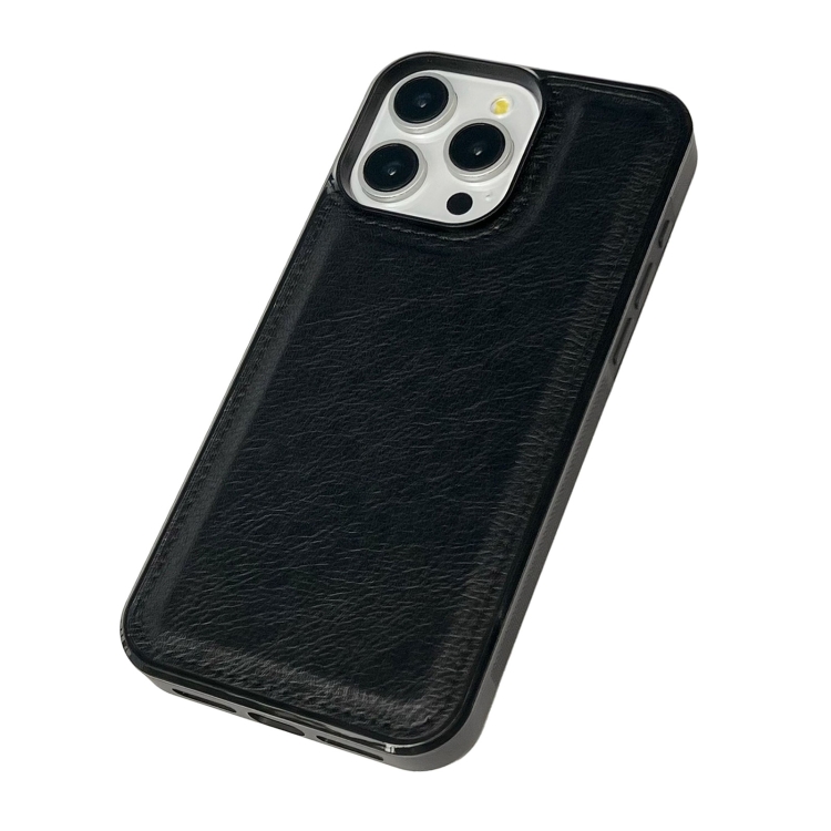 For iPhone 14 Plus Cowhide Texture Back Cover Phone Case(Black) For iPhone 14 Plus Cowhide Texture Back Cover Phone Case(Black)