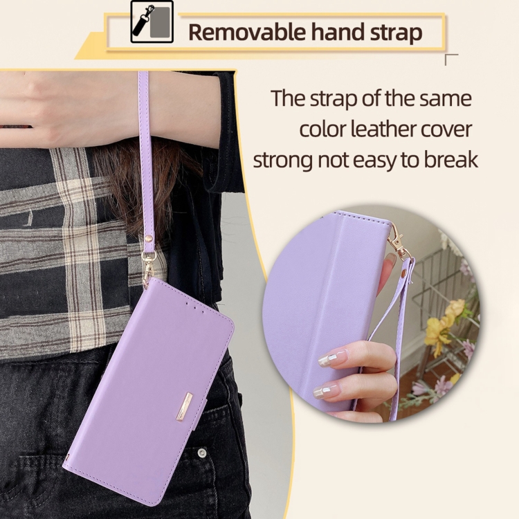 For Samsung Galaxy S22 5G Crossbody Chain Leather Phone Case(Purple) For Samsung Galaxy S22 5G Crossbody Chain Leather Phone Case(Purple)