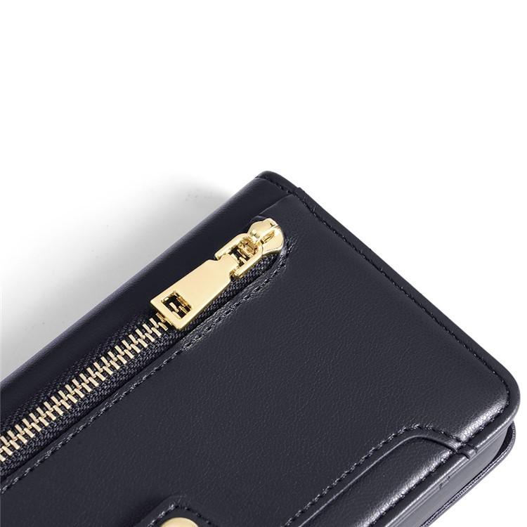 For Motorola Edge 60 Pro 5G Sheep Texture Cross-body Zipper Wallet Leather Phone Case(Black)