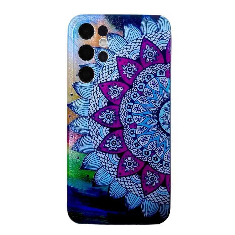 For Samsung Galaxy S24 Ultra 5G Colored Drawing Pattern TPU Phone Case(Half-flower) For Samsung Galaxy S24 Ultra 5G Colored Drawing Pattern TPU Phone Case(Half-flower)
