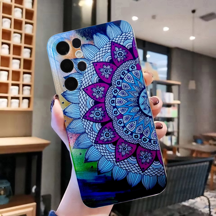For Samsung Galaxy S24 Ultra 5G Colored Drawing Pattern TPU Phone Case(Half-flower) For Samsung Galaxy S24 Ultra 5G Colored Drawing Pattern TPU Phone Case(Half-flower)