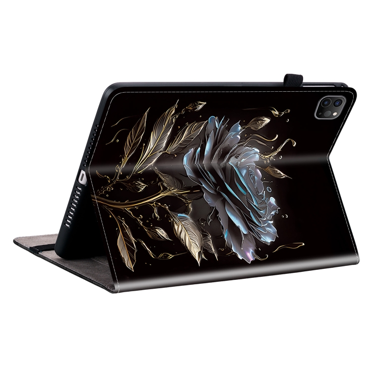 For iPad Pro 12.9 2022 / 2021 / 2020 Crystal Texture Painted Leather Smart Tablet Case(Black Rose) For iPad Pro 12.9 2022 / 2021 / 2020 Crystal Texture Painted Leather Smart Tablet Case(Black Rose)