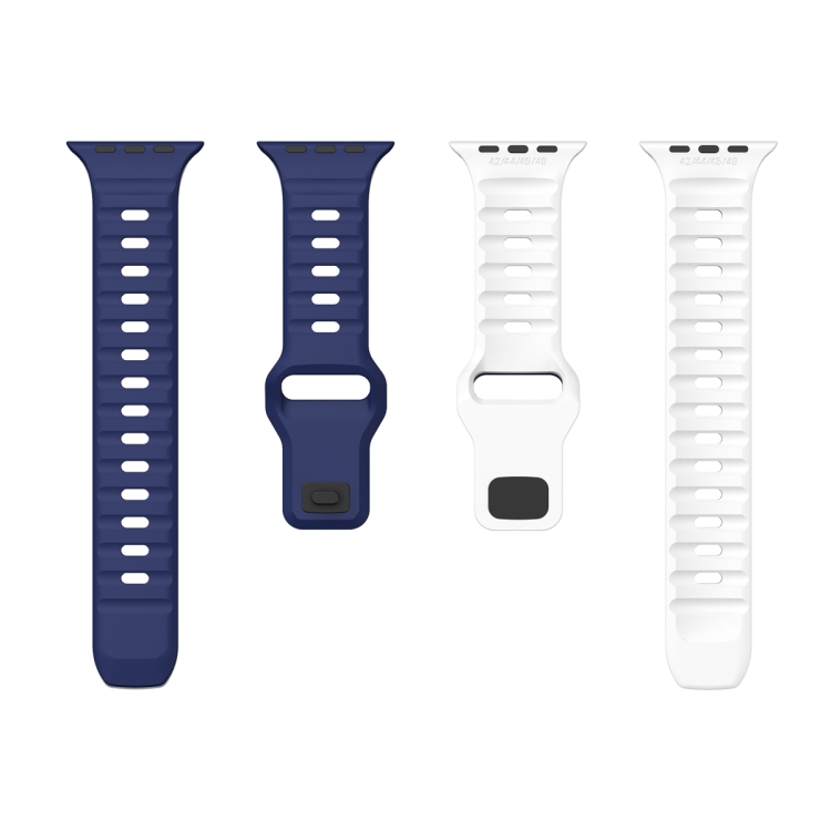 For Apple Watch Series 42mm Wave Texture Reverse Buckle Silicone