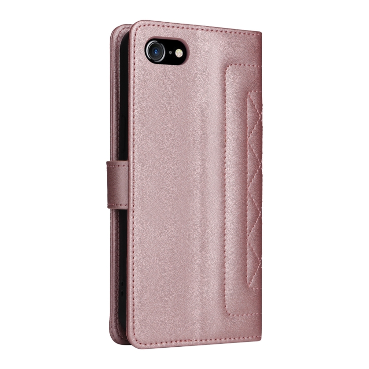 For iPhone SE 2022 / SE 2020 Diamond Lattice Leather Flip Phone Case(Rose Gold) For iPhone SE 2022 / SE 2020 Diamond Lattice Leather Flip Phone Case(Rose Gold)