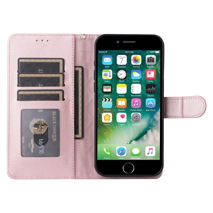For iPhone SE 2022 / SE 2020 Diamond Lattice Leather Flip Phone Case(Rose Gold) For iPhone SE 2022 / SE 2020 Diamond Lattice Leather Flip Phone Case(Rose Gold)