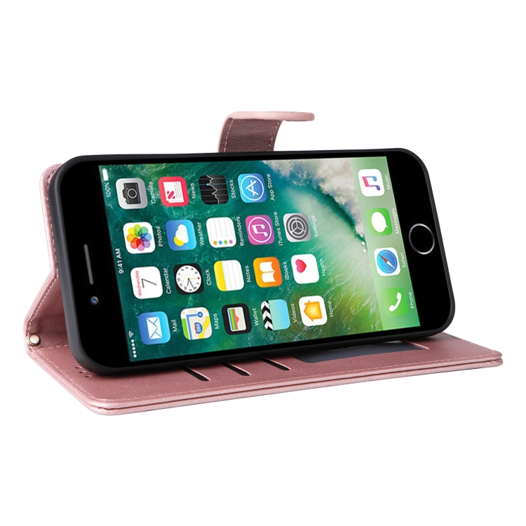 For iPhone SE 2022 / SE 2020 Diamond Lattice Leather Flip Phone Case(Rose Gold) For iPhone SE 2022 / SE 2020 Diamond Lattice Leather Flip Phone Case(Rose Gold)