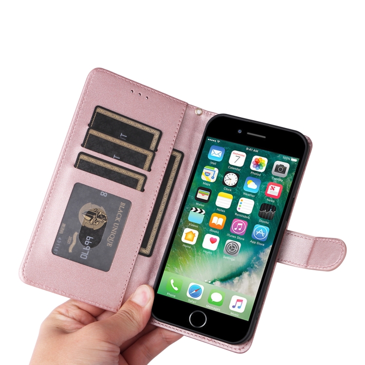 For iPhone SE 2022 / SE 2020 Diamond Lattice Leather Flip Phone Case(Rose Gold) For iPhone SE 2022 / SE 2020 Diamond Lattice Leather Flip Phone Case(Rose Gold)